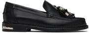 Black Hard Leather Loafers