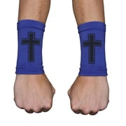 Faith Cross Blue Wrist Support Sleeves