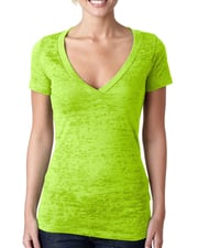Next Level 6540 Women's Burnout Deep V Tee