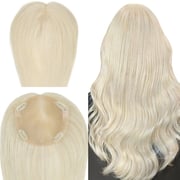 Full Shine 13x13cm Human Hair Toppers Mono Base Platinum Blonde #60