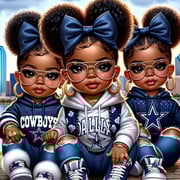 Dallas Cowboys Triplets Girl - Round Drill Diamond Painting - 40*40CM