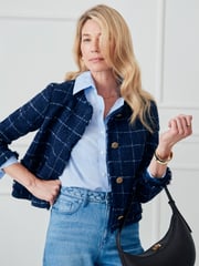 Navy/White Window Pane Abigail Jacket | Women's Jackets \u0026 Outerwear | J.McLaughlin