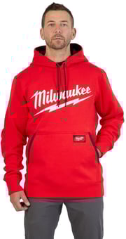 Midweight Red Pullover Hoodie with Logo