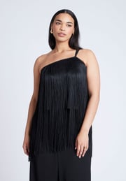One-Shoulder Fringe Top