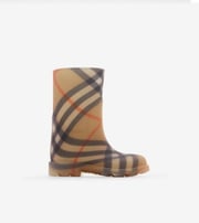 Check Rubber Marsh High Boots in Sand - Children | Burberry® Official