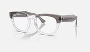 Ray-Ban Eyeglasses Unisex Mega Hawkeye Optics Prescription - Grey On Transparent Frame Clear Lenses 50-21 Polarized