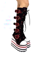 DETENTION HEARTS - BLACK/RED