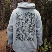 Tony Bluearms faded powder Blue Hoodie