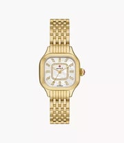 Meggie 18K Gold-Plated Diamond Dial Watch
