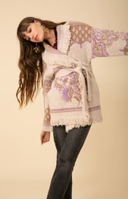 Zelie Wool Blend Wrap Sweater