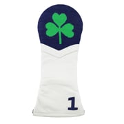 Shamrock Driver Headcover (Dark Navy) (White Leather)