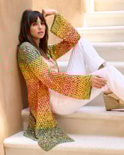 Crochet Sequin Sweater Duster Multi