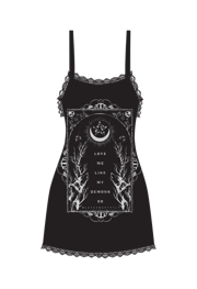 Love Me Like My Demons Do Lace-Trimmed Mini Dress