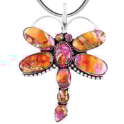 Dragonfly Pendant Plum Spiny Sterling Silver P3083-C92