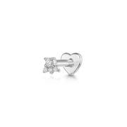 Diamonds by Laura Bond - 14k solid white gold Elsie flat back labret stud earring