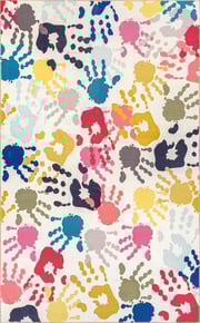 Tiffany Handprint Collage Kids Washable Rug | Multicolor