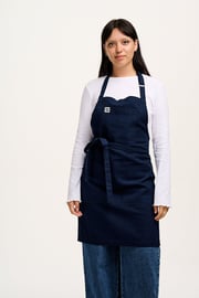 Ada - Midweight Cotton Apron in Navy Blue