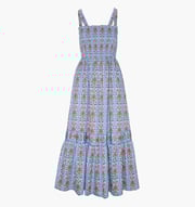 The Anjuli Nap Dress - Blue Floral Block Stripe
