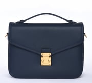 "Navy" Togo Leather - "Paris15" Satchel Crossbody bag
