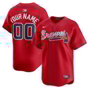 Men's Atlanta Braves Nike Red Alternate Limited Custom Jersey