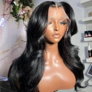 WOWANGEL Jet Black 13X6 Skinlike Real HD Lace Frontal Wigs Body Wave