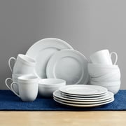 Everyday White® Beaded 16 Piece Dinnerware Set, Service for 4