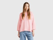 Sweater in linen blend with 3/4 sleeves