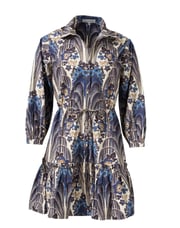 Robin Tan and Blue Print Cotton Shirt Dress