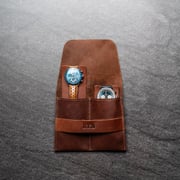 The Meridian - Personalized Full Grain Leather Watch Holder Travel Case