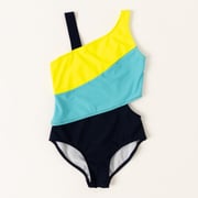 Asymmetrical Color Block Swim