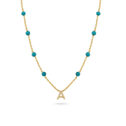 Turquoise 'True You' Initial Necklace