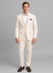 Stretch Summer Beige Chino Suit
