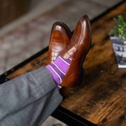 The Masons - A Purple, Violet and White Striped Sock