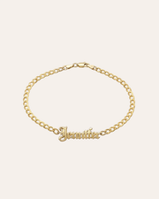 14k Gold Cuban Link Name Bracelet