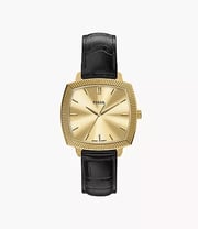 Nick Jonas x Fossil Machine Luxe Three-Hand Black Croco Leather Watch