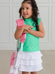 Sleeveless Zip Ruffle Sleeve Active Top