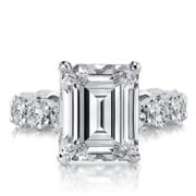 Italo Emerald Eternity Created White Sapphire Engagement Ring
