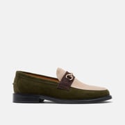 Boardwalk Hunter Green/Cream Suede Horse-Bit Loafers