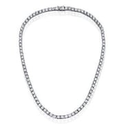 4.5 MM Round Cut Tennis Necklace For Women In Sterling Silver