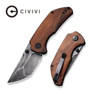 CIVIVI Thug 2 Thumb Stud Knife Wood Handle (2.69" Damascus Blade) C20028C-DS1