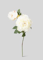Cream Fake Blooming Peony with Bud - 19.5"