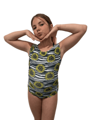 Sunflower Love Gymnastics Leotard - Foxy's Fun & Comfy Leo