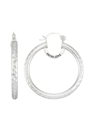 Sister Love Baby Diamond Cut Queen Hoops