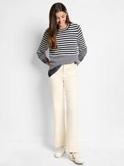 Cotton Cashmere Striped Sweater