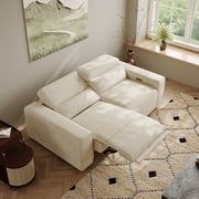 78.74'' Power Reclining Sofa, 1 Extentable Recliner Chair, Modualr sofa, Fabric, Beige