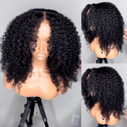Extra 60% OFF |Glueless Thick Fluffy Afro Curly Human Hair Invisible Lace Wig For Women No Code Needed -Amanda Hair Flash Sale