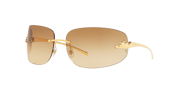 CARTIER CT0062S Gold Shiny - Unisex Luxury Sunglasses, Brown Lens