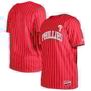 Men's Philadelphia Phillies New Era Red Throwback Pinstripe T-Shirt
