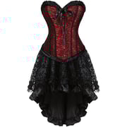 Steampunk Corsets Skirt Burlesque Halloween Costume Set