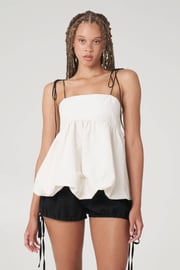 Lily Bubble Spaghettie Strap Tank in White